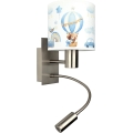 BRILAGI - LED Children's flexible wall lamp BOBO 1xE27/25W/230V + LED/3W matte chrome/white/blue/teddy bears