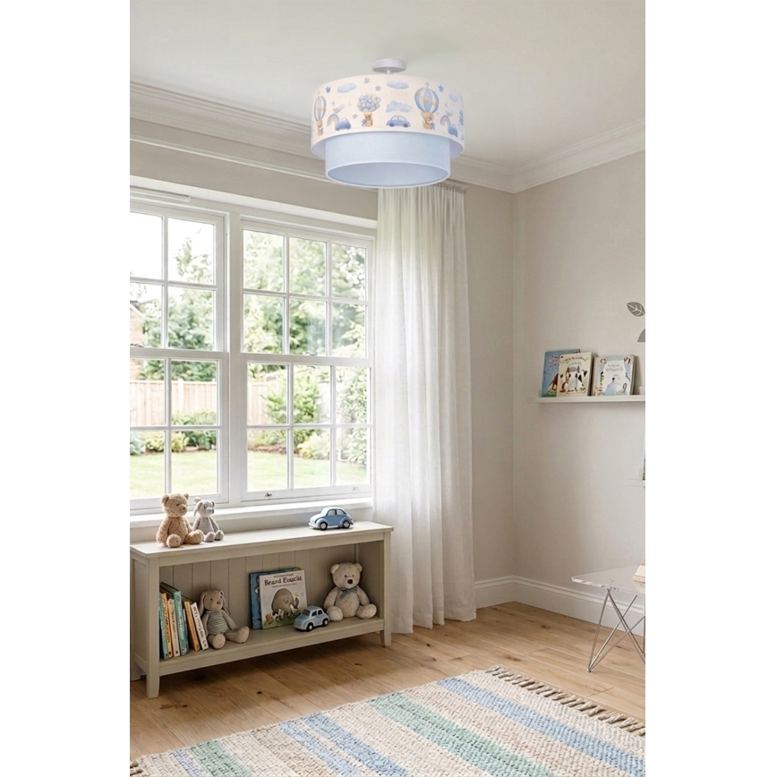 Brilagi - BOBO LED Flush-Mount Children's Ceiling Light 1×E27 / 10W / 230V, Ø 40 cm, cream/blue/teddy bears