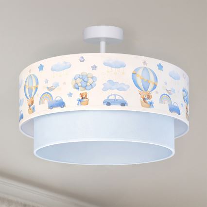 Brilagi - BOBO LED Flush-Mount Children's Ceiling Light 1×E27 / 10W / 230V, Ø 40 cm, cream/blue/teddy bears