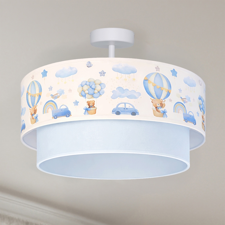 Brilagi - BOBO LED Flush-Mount Children's Ceiling Light 1×E27 / 10W / 230V, Ø 40 cm, cream/blue/teddy bears