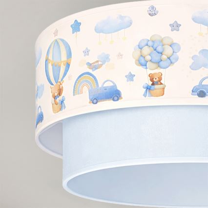 Brilagi - BOBO LED Flush-Mount Children's Ceiling Light 1×E27 / 10W / 230V, Ø 40 cm, cream/blue/teddy bears