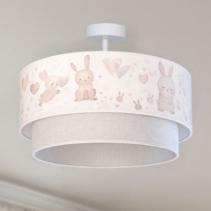 Brilagi - LED Kids' flush-mount ceiling light BOBO 1xE27/60W/230V Ø 40 cm cream/grey/rabbits