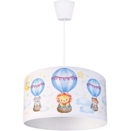 Brilagi - LED children's pendant lamp on cable BOBO 1xE27/10W/230V Ø 35 cm white/animal motif