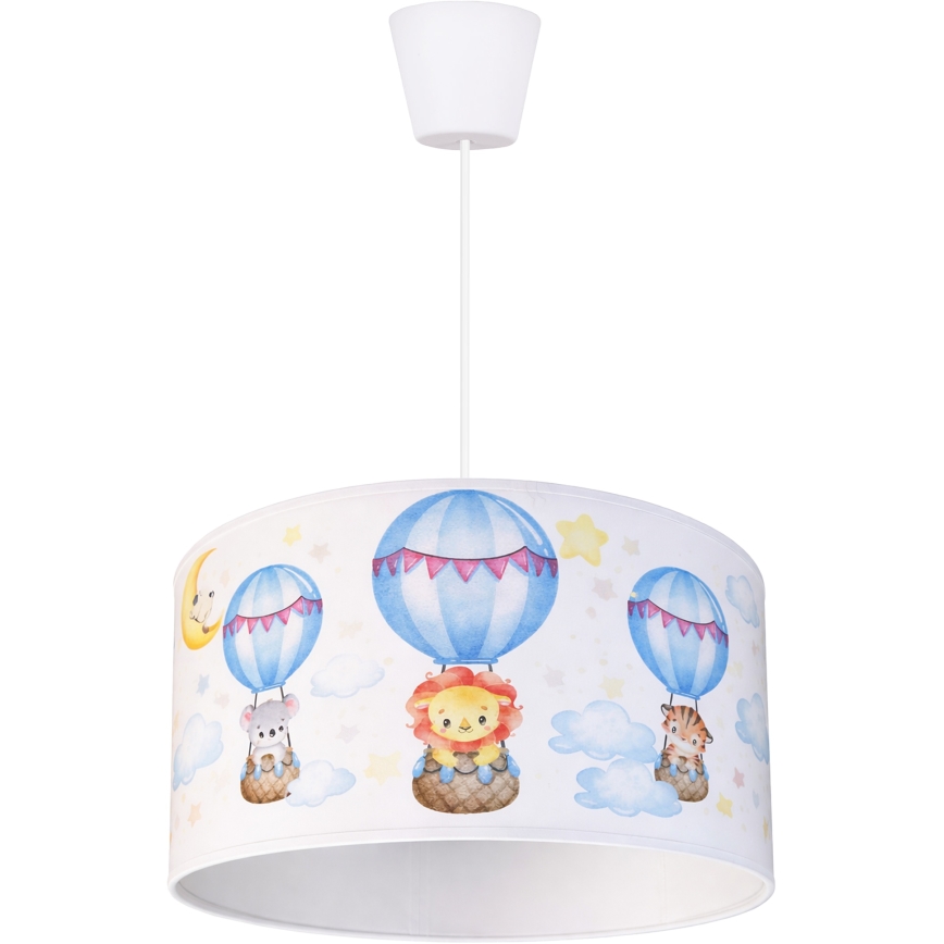 Brilagi - LED children's pendant lamp on cable BOBO 1xE27/10W/230V Ø 35 cm white/animal motif