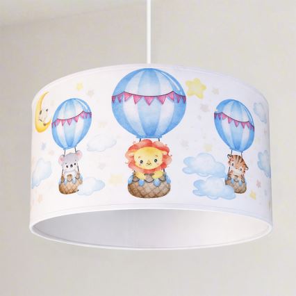 Brilagi - LED children's pendant lamp on cable BOBO 1xE27/10W/230V Ø 35 cm white/animal motif