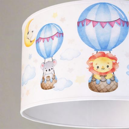 Brilagi - LED children's pendant lamp on cable BOBO 1xE27/10W/230V Ø 35 cm white/animal motif