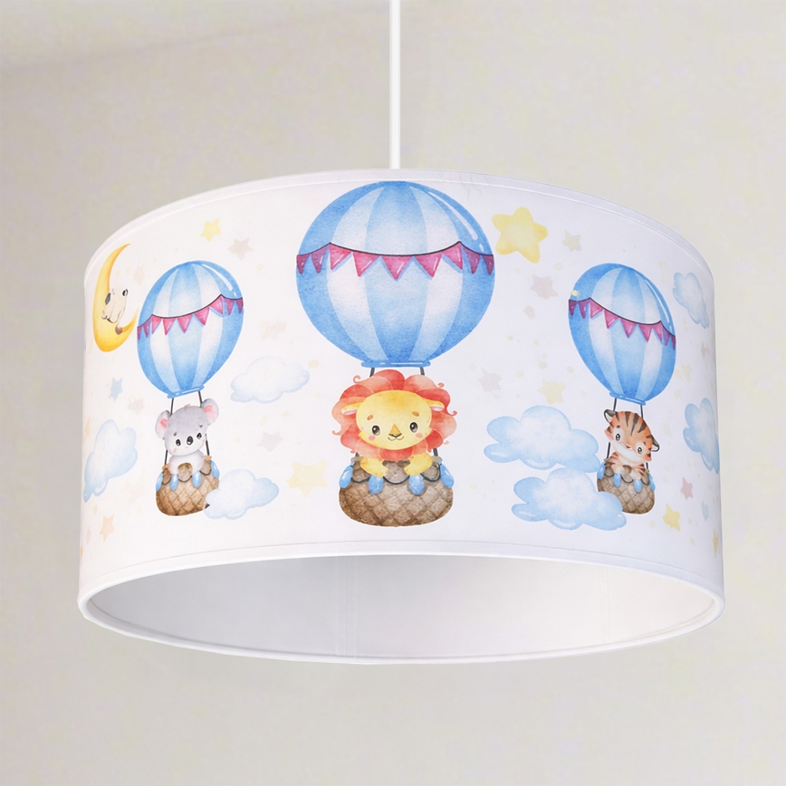 Brilagi - LED children's pendant lamp on cable BOBO 1xE27/60W/230V Ø 35 cm white/animal motif