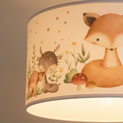 Brilagi - LED Children's pendant light on cord BOBO 1xE27/60W/230V Ø 35 cm white/animal motif