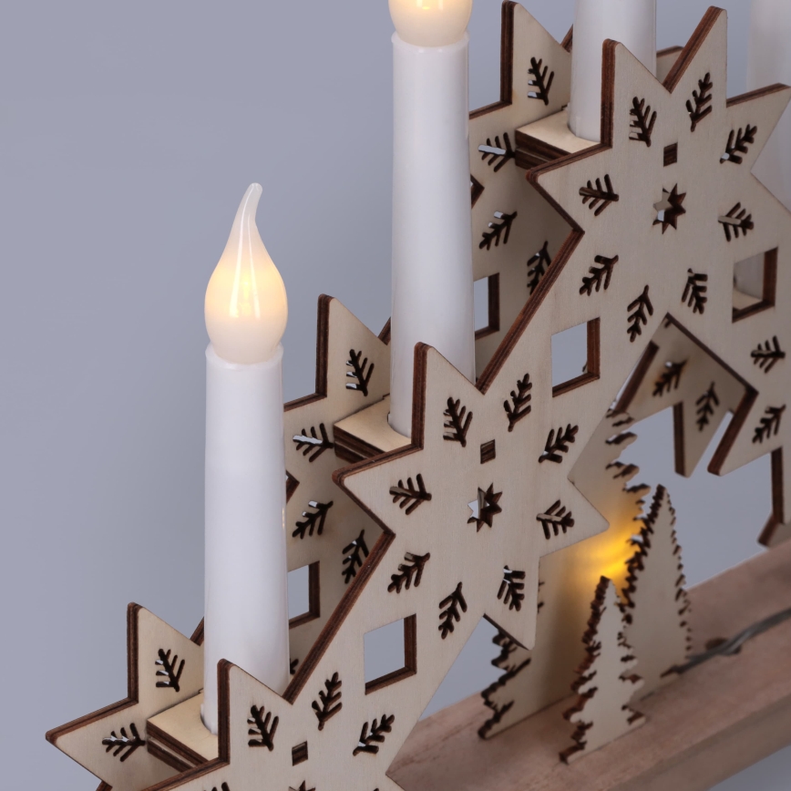BRILAGI - LED Christmas candle holder 5xLED/2xAA beige