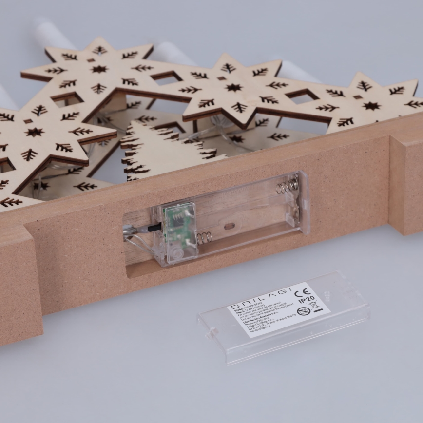 BRILAGI - LED Christmas candle holder 5xLED/2xAA beige
