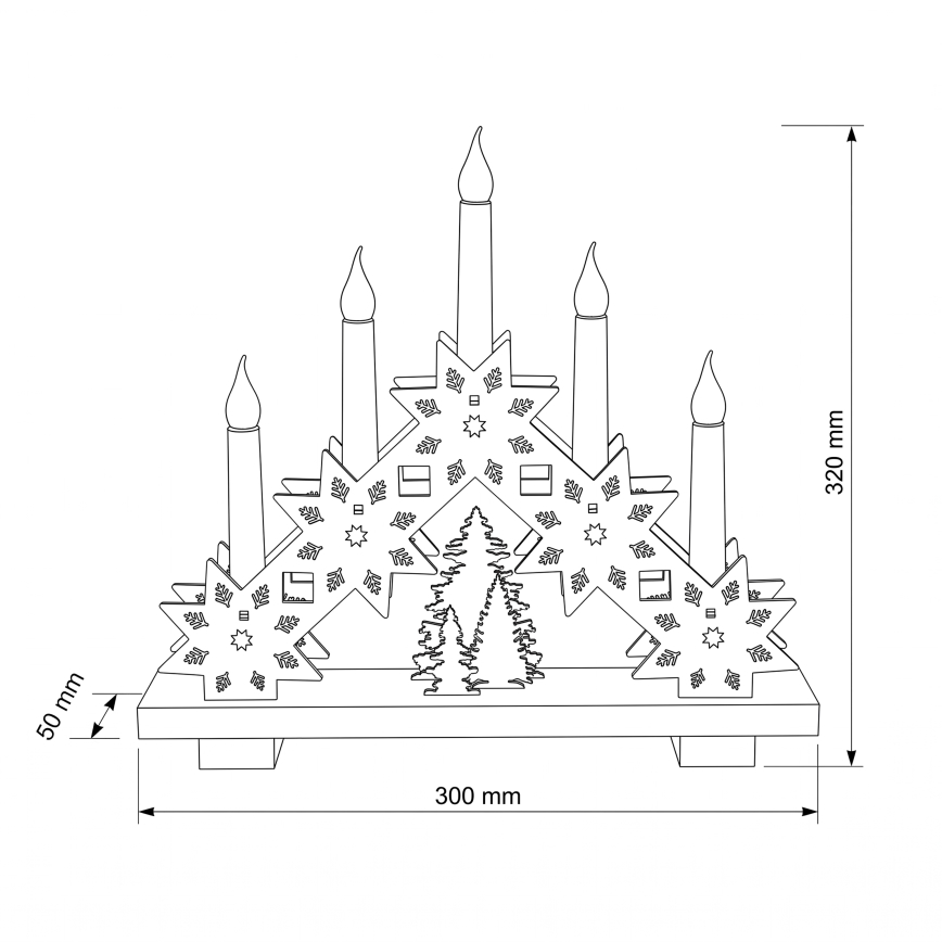 BRILAGI - LED Christmas candle holder 5xLED/2xAA beige