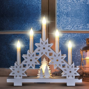 Brilagi - LED Christmas candle holder 5xLED/2xAA
