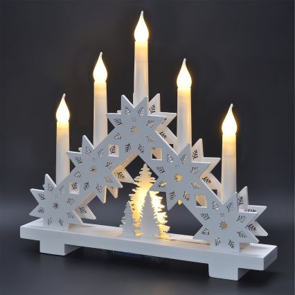 Brilagi - LED Christmas candle holder 5xLED/2xAA