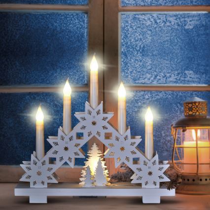 BRILAGI - LED Christmas candle holder 5xLED/2xAA white