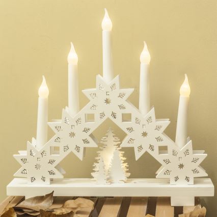 BRILAGI - LED Christmas candle holder 5xLED/2xAA white