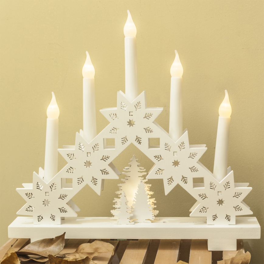 BRILAGI - LED Christmas candle holder 5xLED/2xAA white