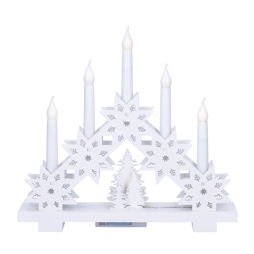 BRILAGI - LED Christmas candle holder 5xLED/2xAA white