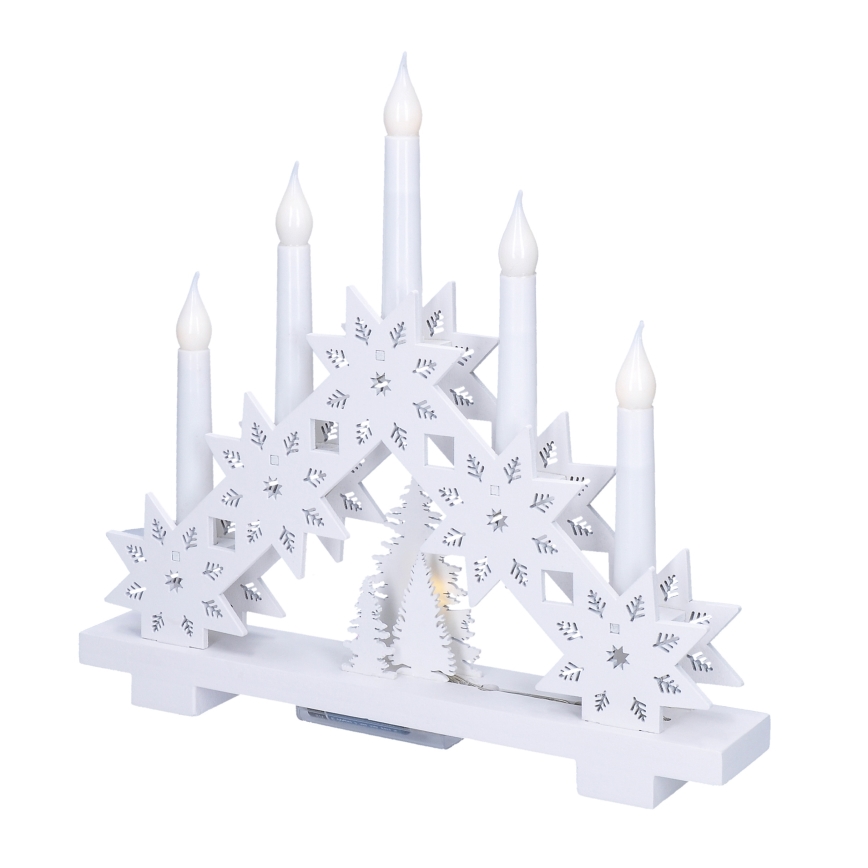 BRILAGI - LED Christmas candle holder 5xLED/2xAA white