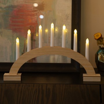 BRILAGI - LED Christmas candle holder 7xLED/2xAA beige/white