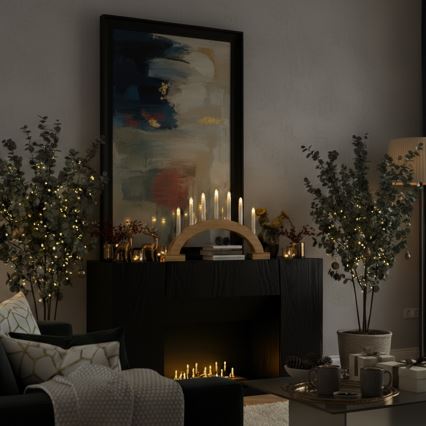 BRILAGI - LED Christmas candle holder 7xLED/2xAA beige/white