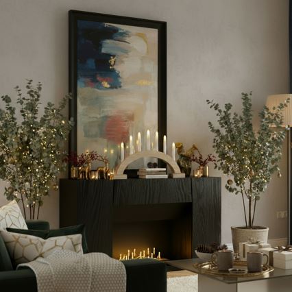 BRILAGI - LED Christmas candle holder 7xLED/2xAA beige/white