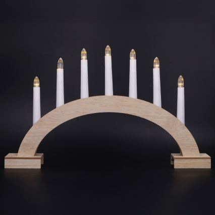 BRILAGI - LED Christmas candle holder 7xLED/2xAA beige/white