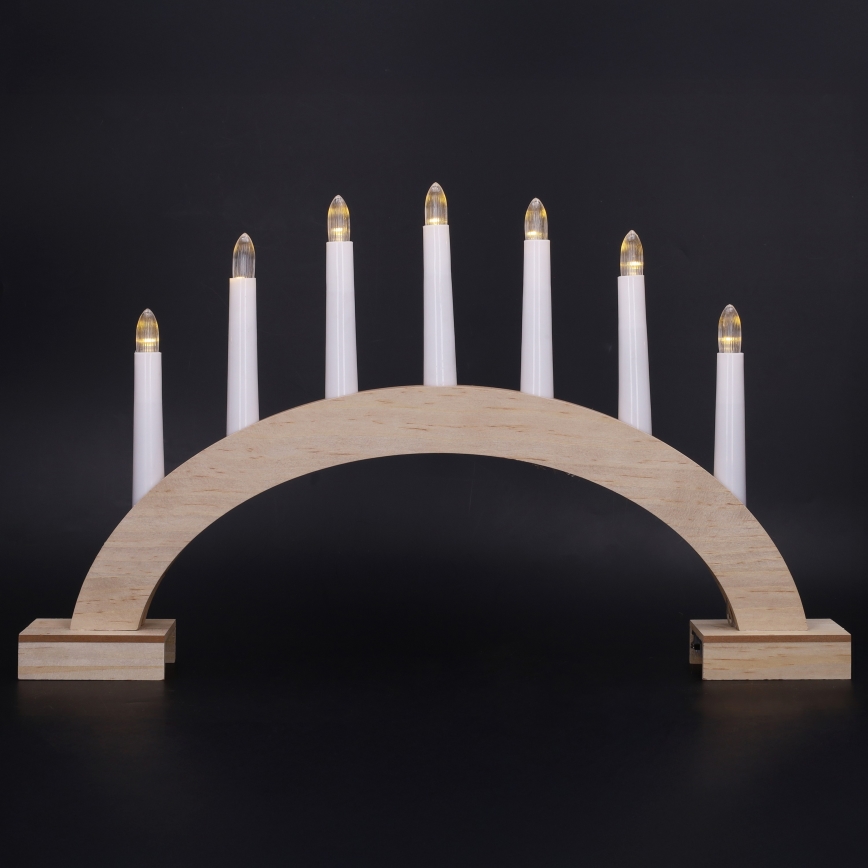 BRILAGI - LED Christmas candle holder 7xLED/2xAA beige/white