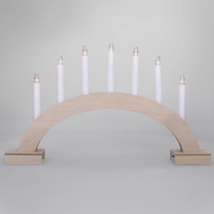 BRILAGI - LED Christmas candle holder 7xLED/2xAA beige/white