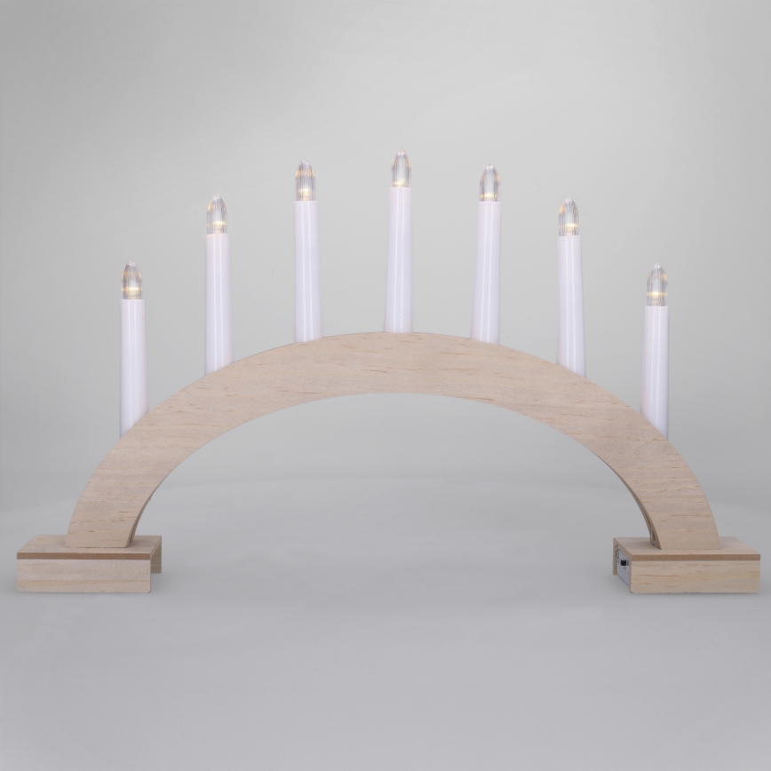 BRILAGI - LED Christmas candle holder 7xLED/2xAA beige/white