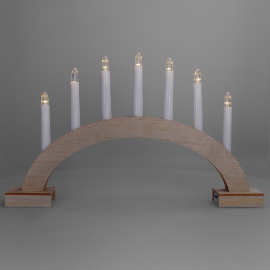 BRILAGI - LED Christmas candle holder 7xLED/2xAA beige/white