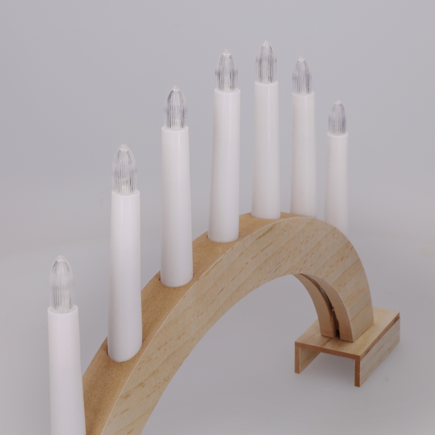 BRILAGI - LED Christmas candle holder 7xLED/2xAA beige/white