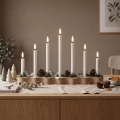 BRILAGI - LED Christmas Candle Holder 7xLED/2xAA Beige/White