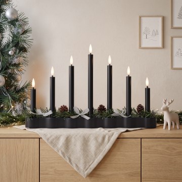 BRILAGI - LED Christmas candle holder 7xLED/2xAA black