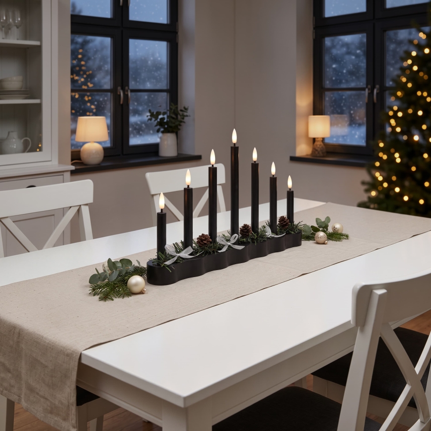 BRILAGI - LED Christmas candle holder 7xLED/2xAA black