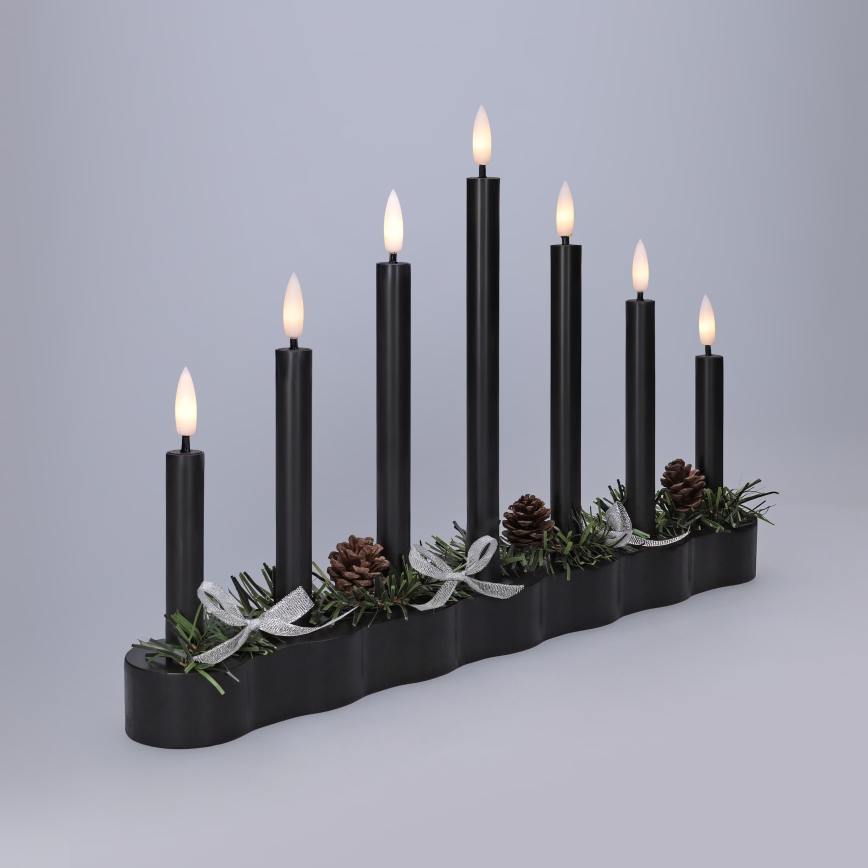 BRILAGI - LED Christmas candle holder 7xLED/2xAA black