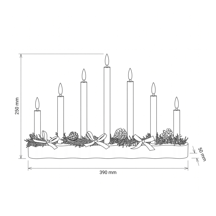 BRILAGI - LED Christmas candle holder 7xLED/2xAA black