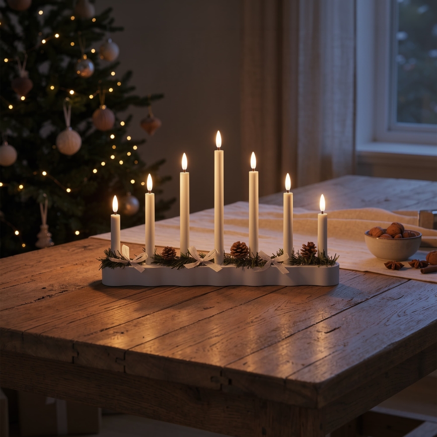 BRILAGI - LED Christmas candle holder 7xLED/2xAA white
