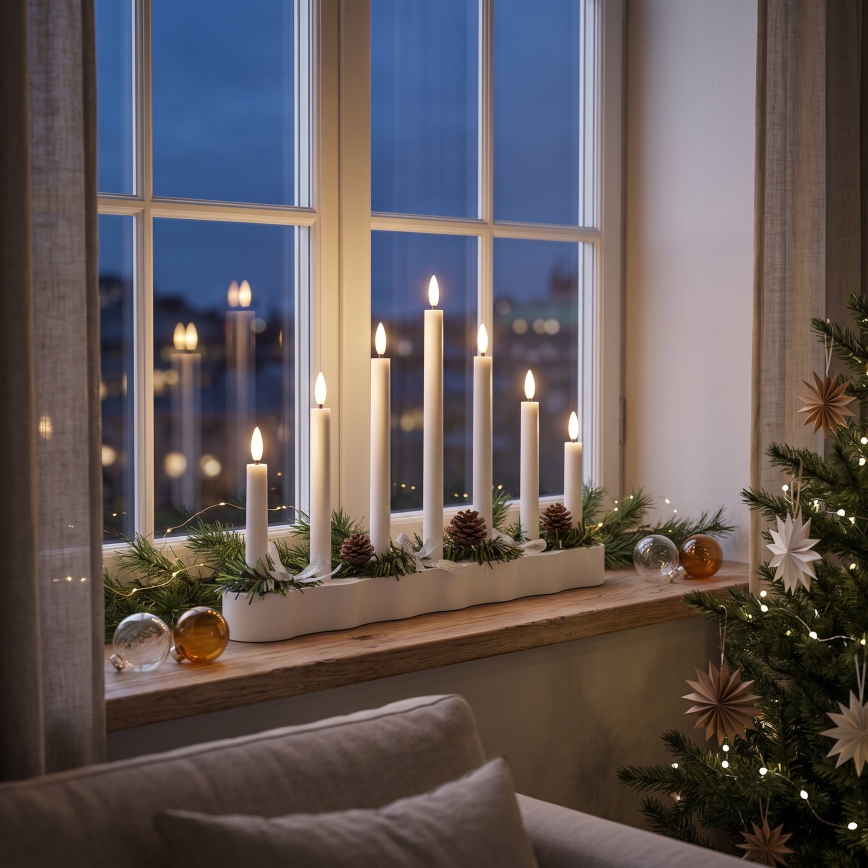 BRILAGI - LED Christmas candle holder 7xLED/2xAA white