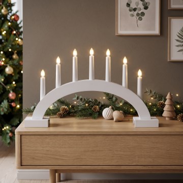 BRILAGI - LED Christmas candle holder 7xLED/2xAA white