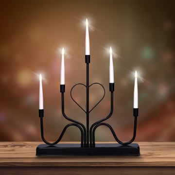 Brilagi - LED Christmas Candle Holder LED/2xAA Black