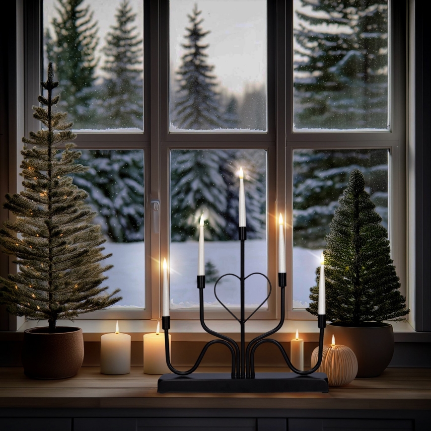 Brilagi - LED Christmas Candle Holder LED/2xAA Black