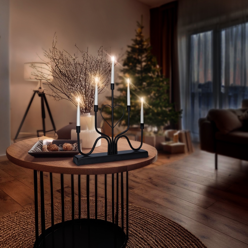 Brilagi - LED Christmas Candle Holder LED/2xAA Black