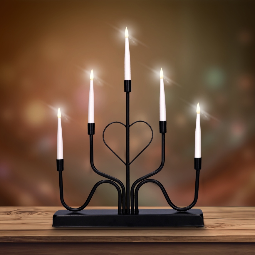 Brilagi - LED Christmas candlestick LED/2xAA black