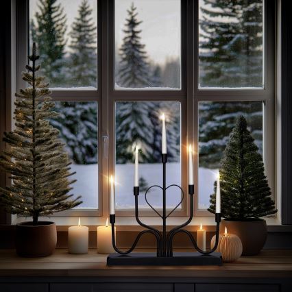 Brilagi - LED Christmas candlestick LED/2xAA black