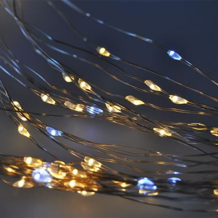Brilagi - LED Christmas curtain 300xLED/8 functions/3xAA/USB 1,2m warm white