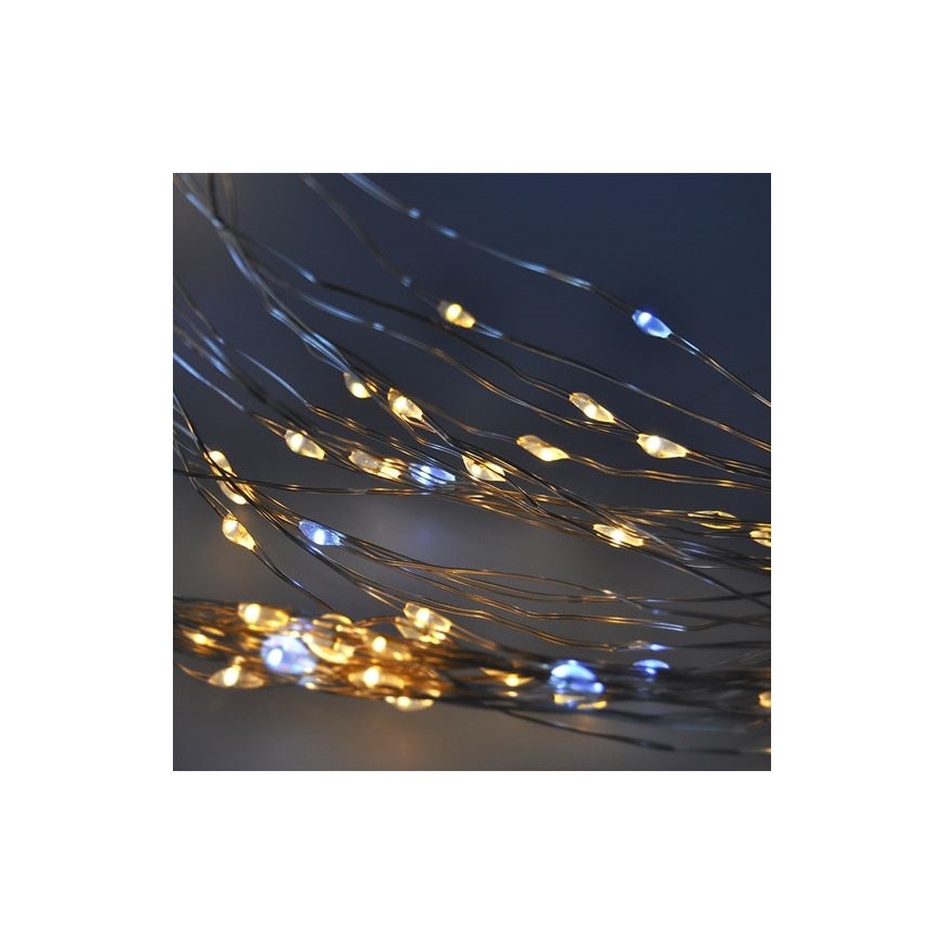Brilagi - LED Christmas curtain 300xLED/8 functions/3xAA/USB 1,2m warm white