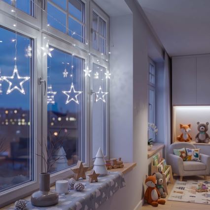 BRILAGI - LED Christmas curtain 77xLED/3xAA/USB 1,8m cool white