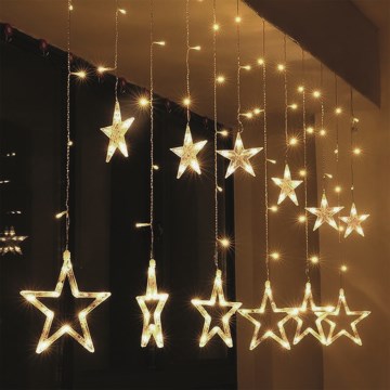 Brilagi - LED Christmas curtain 77xLED/3xAA/USB 1,8m warm white