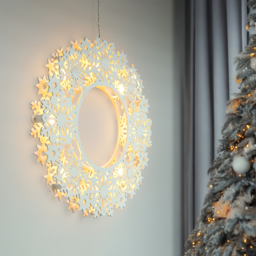 Brilagi - LED Christmas Decoration LED/2xAA 30 cm Wreath