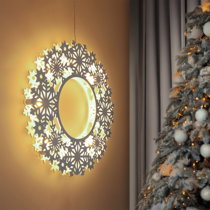 Brilagi - LED Christmas Decoration LED/2xAA 30 cm Wreath